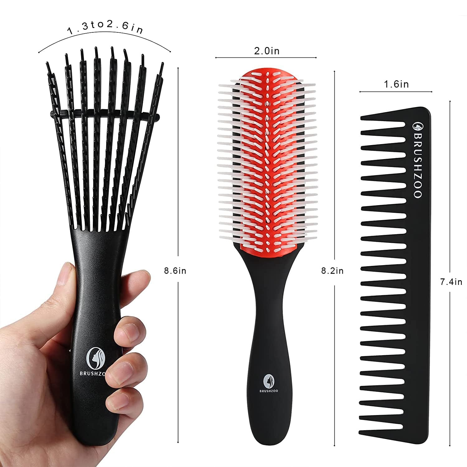 Detangler Hair Brush for Curly Hair, Curly Hair Brush for Natural 3/4Abc Hair, Detangling Brush for Women Men Kids Styling Defining
