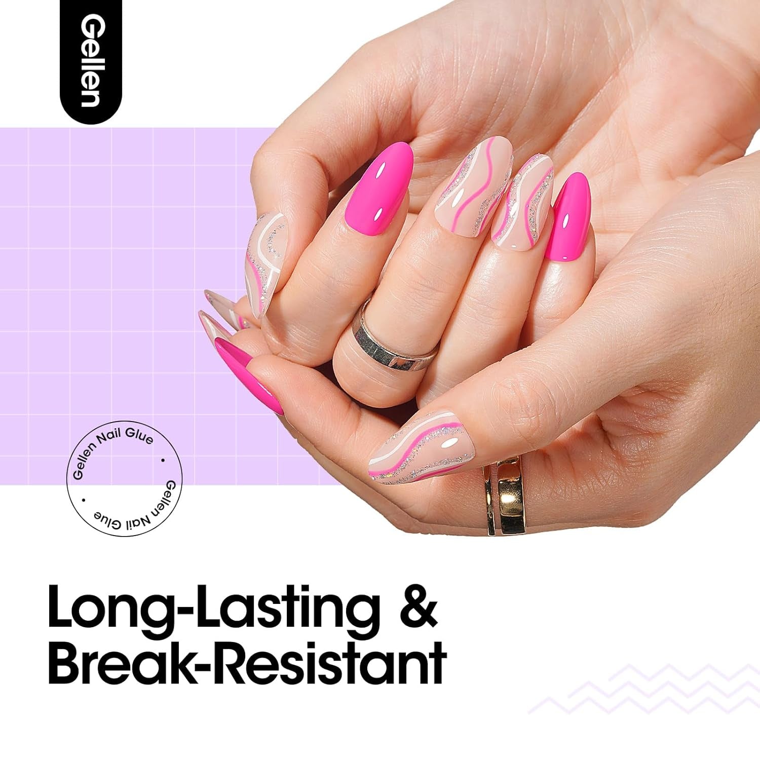 Nail Glue Gel, 2PCS 15ML 3 in 1 Gel Nail Glue for Acrylic Nail & Base Gel & Nail Strengthener Kit, Nail Glue for Press on Nails False Nails, Super Strong Gel Glue for Nail Extension