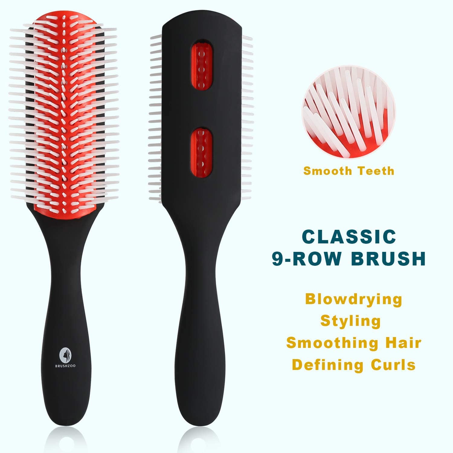 Detangler Hair Brush for Curly Hair, Curly Hair Brush for Natural 3/4Abc Hair, Detangling Brush for Women Men Kids Styling Defining