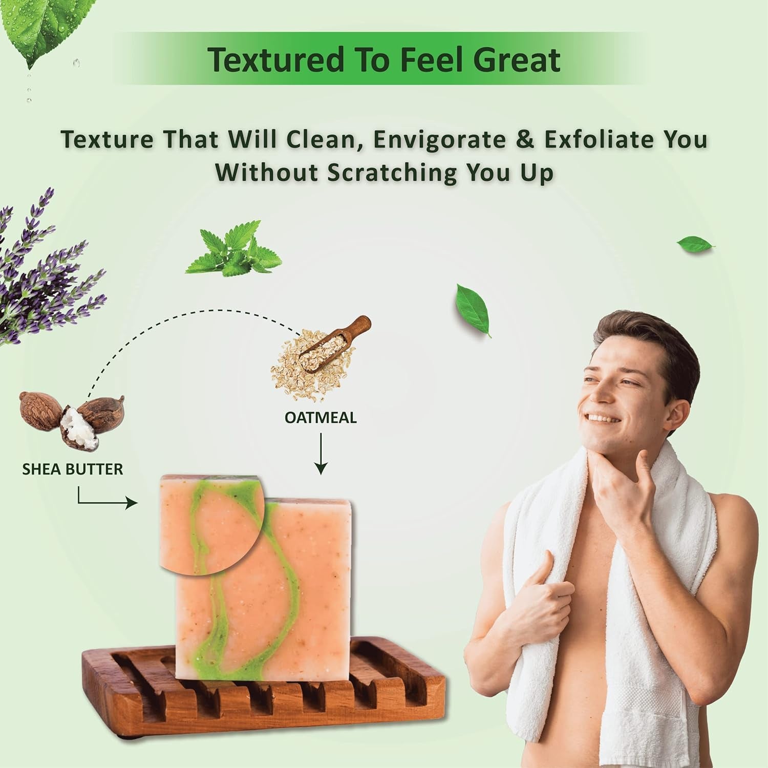 All Natural Bar Soap for Men Handmade Cold Process Soaps with Organic Ingredients and Essential Oils - Mens Soap for Daily Use, Irish Mountain Rain Body Soap