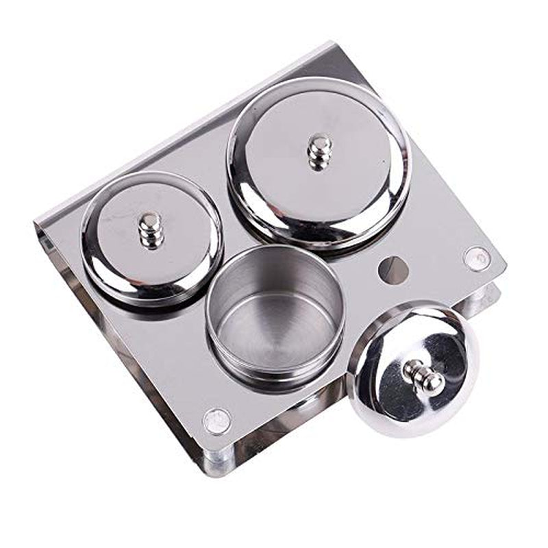 3 Pieces Nail Art Equipment Cup Bowls Stainless Steel Acrylic Liquid Powder Cup Stainless Steel Nail Powder Holder Container with Lids for Nail Art Tools