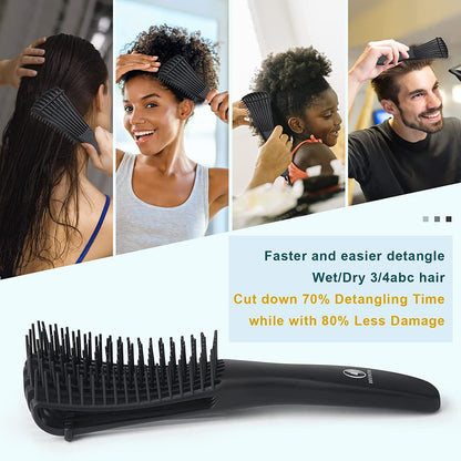 Detangler Hair Brush for Curly Hair, Curly Hair Brush for Natural 3/4Abc Hair, Detangling Brush for Women Men Kids Styling Defining