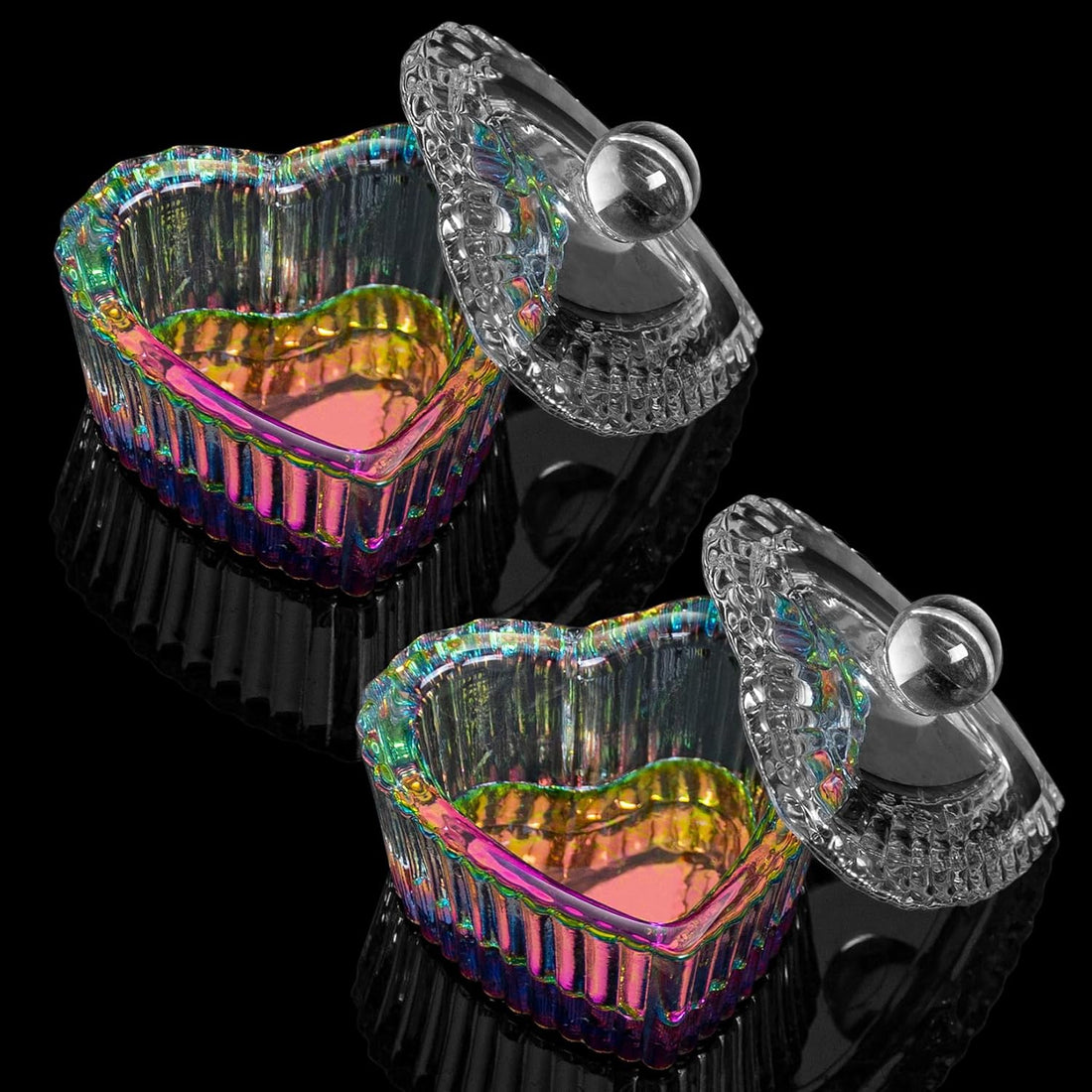 2PCS Dappen Dish Acrylic Liquid Monomer Dish Sweet Heart Shape Small-Sized Dappen Dish for Monomer Colorful Dampen Dish for Nails Glass Crystal Cup Glassware Tools for Nails Tips Art