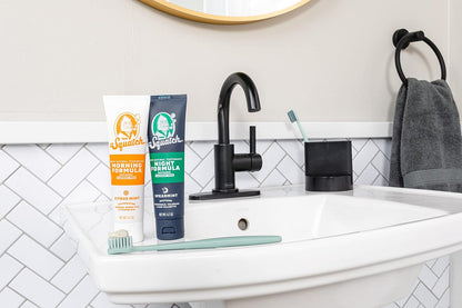 Natural Teeth Whitening Toothpaste Kit - Day and Night Flouride Free Natural Toothpaste - Citrus Mint, Spearmint (4.7 Oz, 2-Pack)