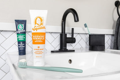 Natural Teeth Whitening Toothpaste Kit - Day and Night Flouride Free Natural Toothpaste - Citrus Mint, Spearmint (4.7 Oz, 2-Pack)