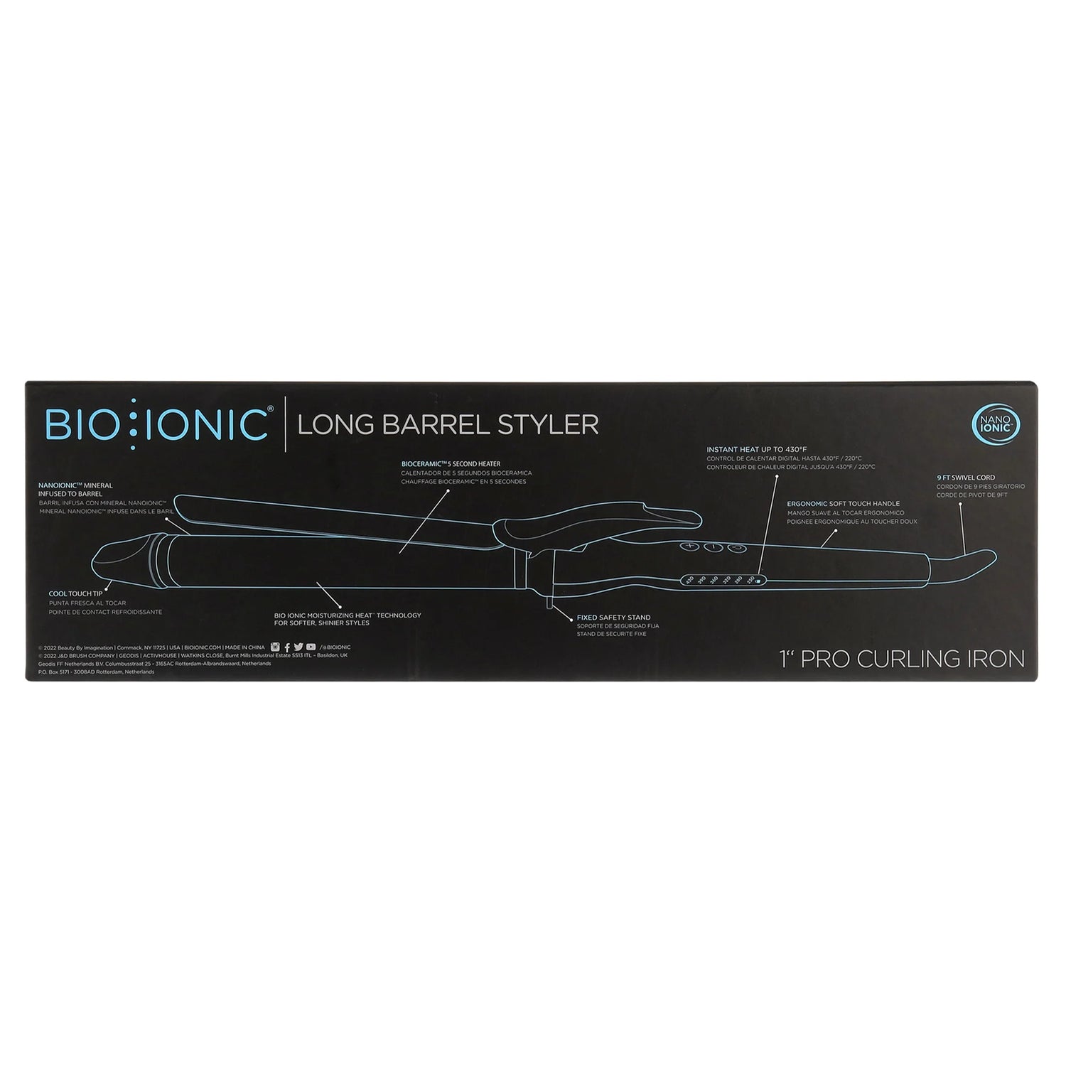 Long Barrel Styler 1&quot; Pro Curling Iron
