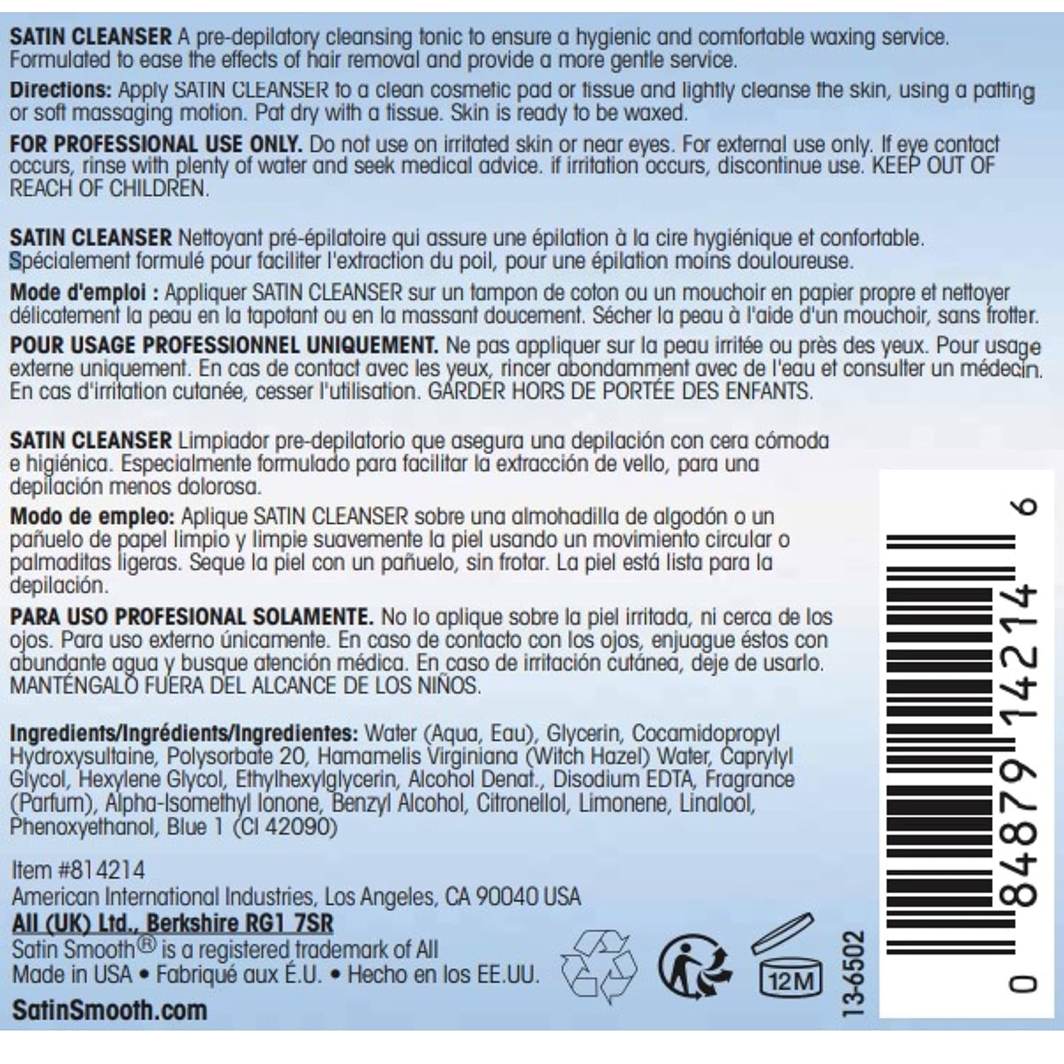 Pre Wax Cleanser - Antiseptic Skin Prep for Pre Wax Hair Removal, Deep Cleansing &amp; Irritation-Free Waxing, Afterwax Care, 4 Oz, 2-Pack