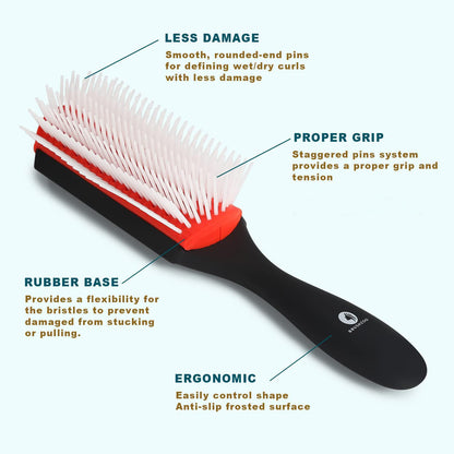 Detangler Hair Brush for Curly Hair, Curly Hair Brush for Natural 3/4Abc Hair, Detangling Brush for Women Men Kids Styling Defining