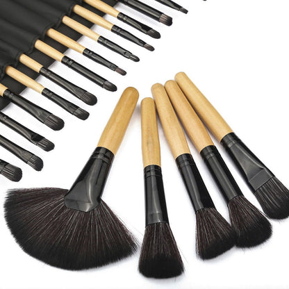 Professional Soft Cosmetic Eyeshadow Eyebrow Makeup Brush (Wooden Handle) Tool Set + Bag (32X Pc Mega Make-Up Brush Set)