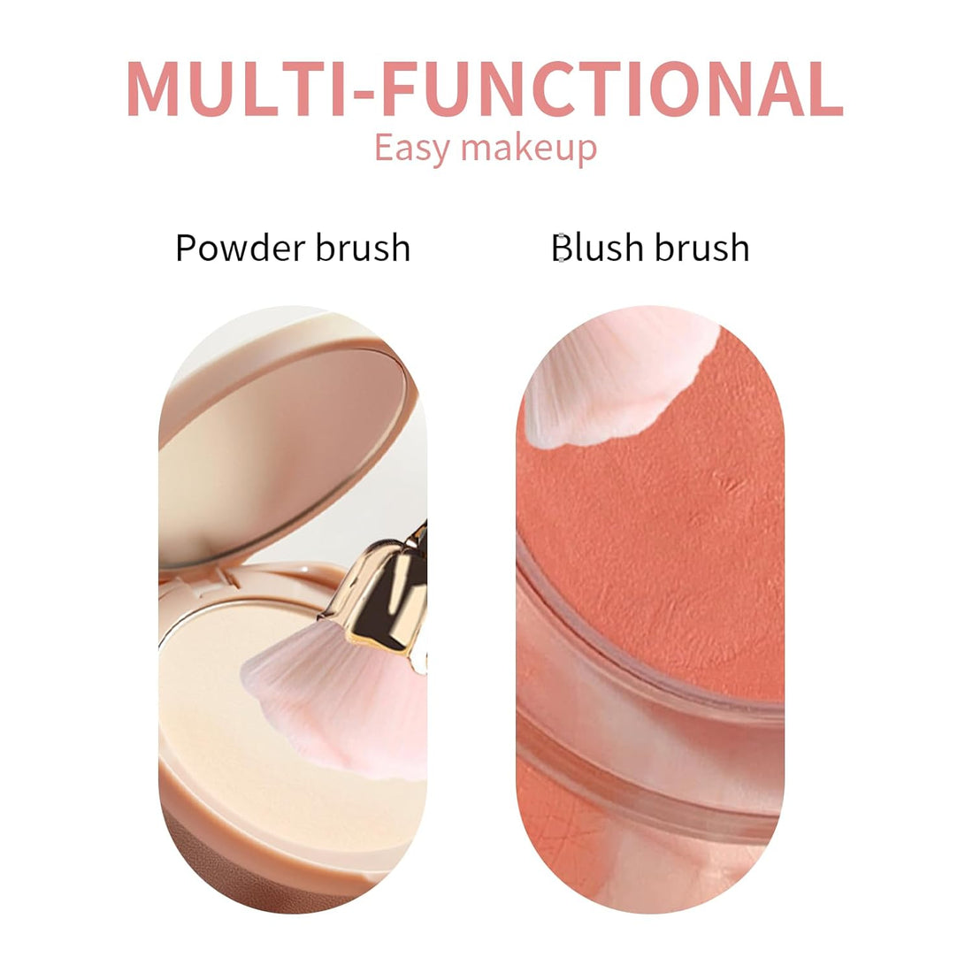 2 Pcs Rose Nail Brush Set - Soft Nylon Powder &amp; Gel Polish Brushes for Acrylic Nail Arts Manicure